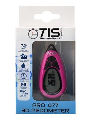 Timing In Sport Pro 077 3D Pedometer - Hot Pink